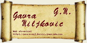 Gavra Miljković vizit kartica
